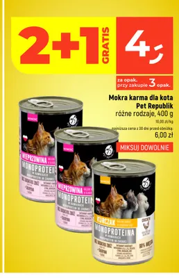 Mokra karma dla kota Pet Republik kurczak monoproteina promocja w Dealz