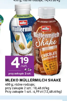 Mleko Müller Müllermilch Shake Chocolate Cookies & Cream promocja w Stokrotka