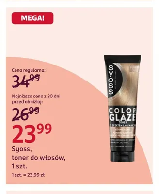 Toner do włosów Syoss promocja w Rossmann