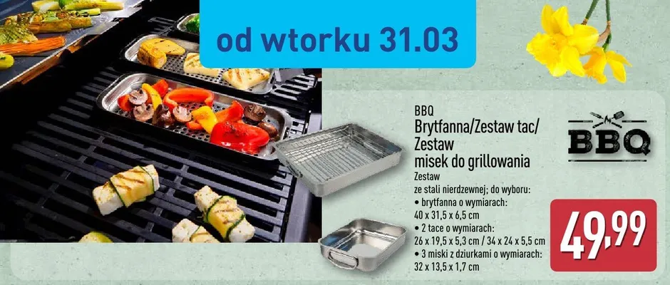 Brytfanna/Zestaw tac/Zestaw misek do grillowania promocja w Aldi
