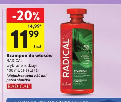 Szampon do włosów Radical wzmacniający promocja w Intermarche