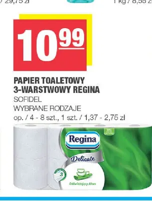 Papier toaletowy 3-warstwowy Regina promocja w SPAR