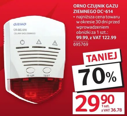 Czujnik gazu ziemnego ORNO DC-614 promocja w Selgros