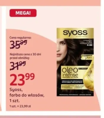 Farba do włosów Syoss Oleo Intense promocja w Rossmann