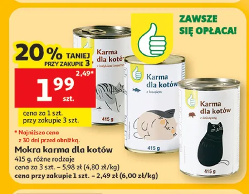 Mokra karma dla kotów Auchan z dziczyzną promocja w Auchan