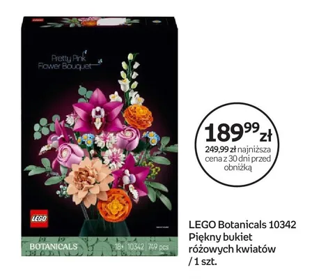 Zestaw klocki Botanicals 10342 Piękny bukiet różowych kwiatów promocja w Empik
