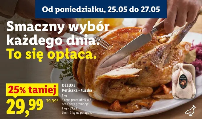 Perliczka - tuszka DELUXE promocja w Lidl