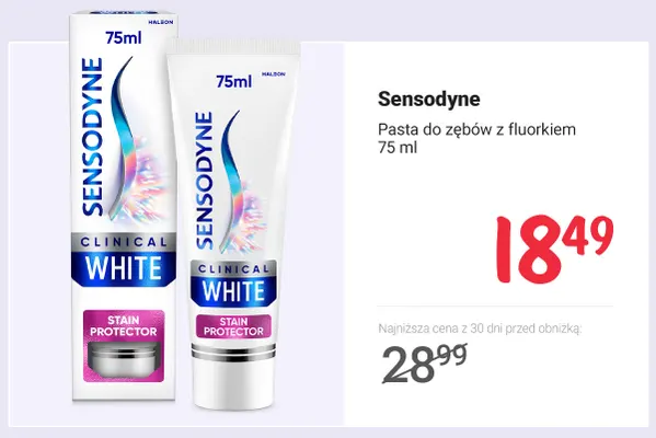 Pasta do zębów z fluorkiem Sensodyne promocja w Rossmann