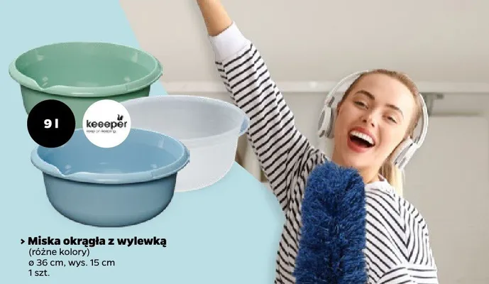 Miska okrągła z wylewką różne kolory promocja w Netto