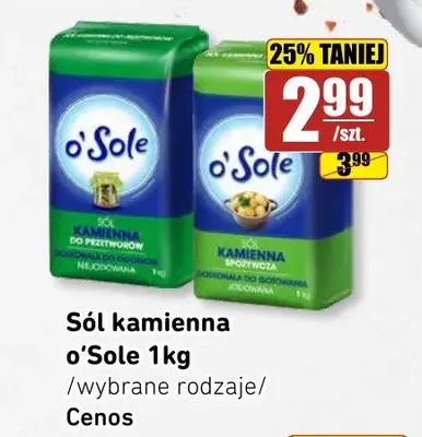 Sól kamienna spożywcza o'Sole promocja w API Market