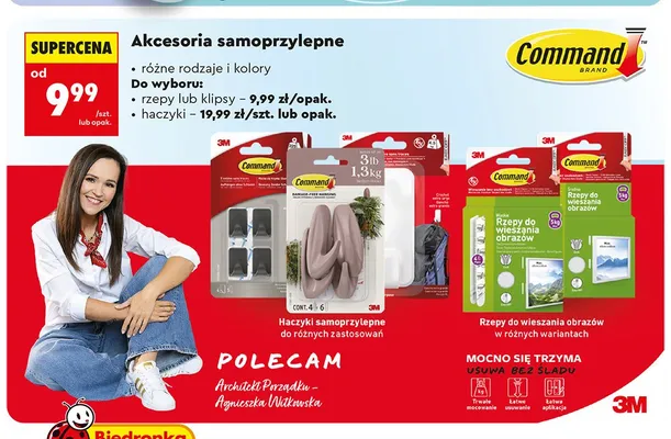 Rzepy do wieszania obrazów Command promocja w Biedronka