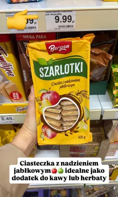 Ciastka Bergen Szarlotki z nadzieniem jabłkowym promocja w Dino