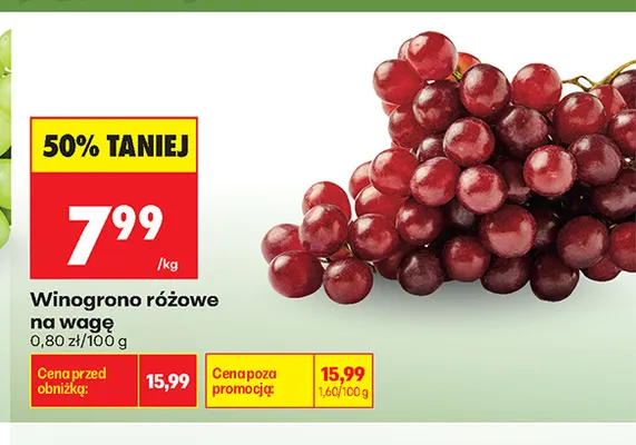 Winogrona różowe promocja w Biedronka