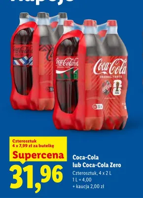 Napój gazowany Coca-Cola 4-pak promocja w Lidl