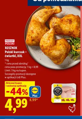 Kurczak ćwiartki XXL Rzeźnik promocja w Lidl