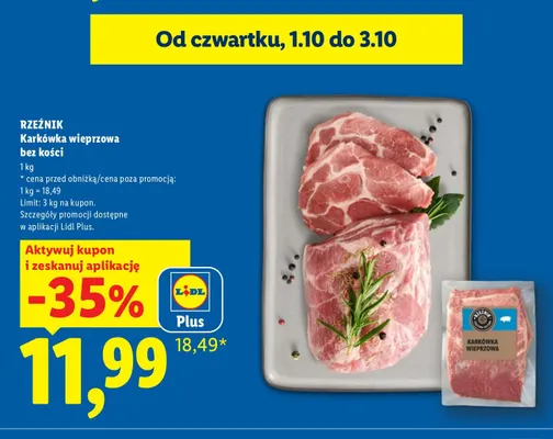 Karkówka wieprzowa bez kości Rzeźnik promocja w Lidl