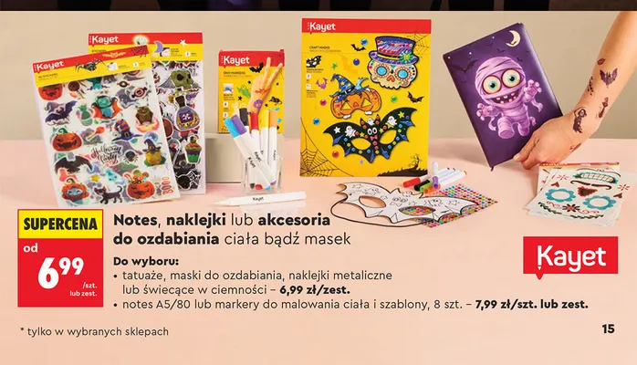 Markery do malowania ciała i szablony Kayet promocja w Biedronka