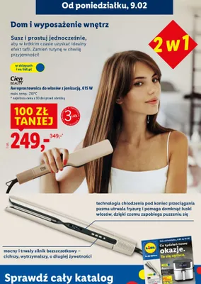 Aeroprostownica do włosów z jonizacją 615W promocja w Lidl