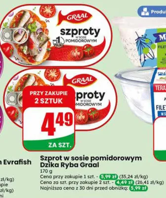 Szprot w sosie pomidorowym Dzika Ryba Graal promocja w Dino