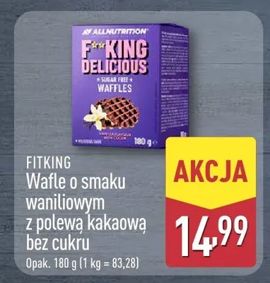 Wafle o smaku waniliowym z polewą kakaową bez cukru promocja w Aldi