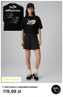 T-shirt loose z nadrukiem uniseks 4F Drift Masters promocja w 4F