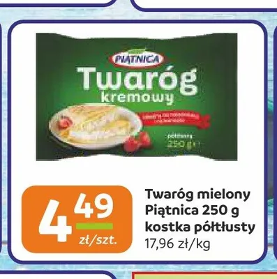 Twaróg mielony Piątnica półtłusty promocja w Społem Częstochowa