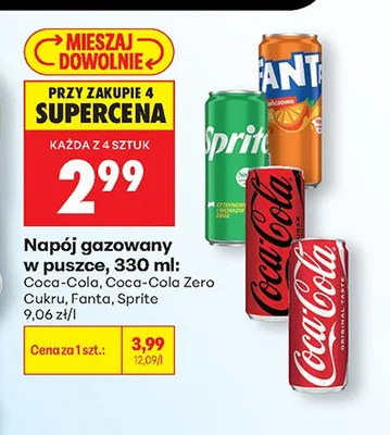 Napój gazowany w puszce Zero Cukru promocja w Biedronka