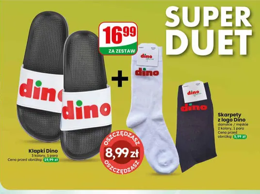 Zestaw Klapki Dino i Skarpety z logo Dino promocja w Dino
