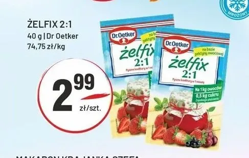 Żelfix 2:1 Dr. Oetker promocja w Sedal