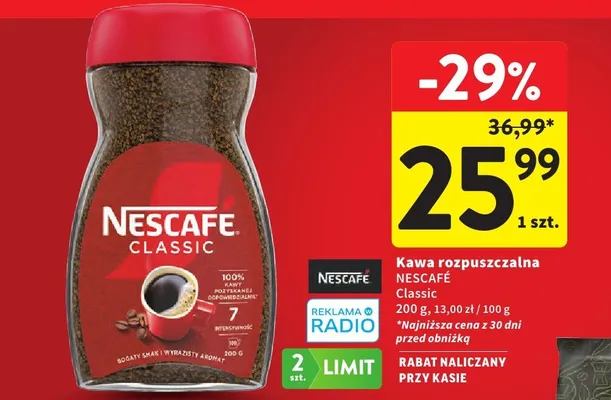 Kawa rozpuszczalna Classic promocja w Intermarche