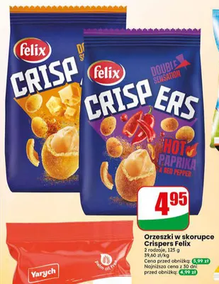 Orzeszki w skorupce Crispers Felix promocja w Dino