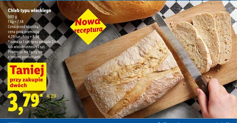 Chleb typu włoskiego promocja w Lidl