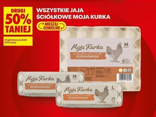 Jaja z chowu ściółkowego Moja Kurka Klasa L promocja w Biedronka