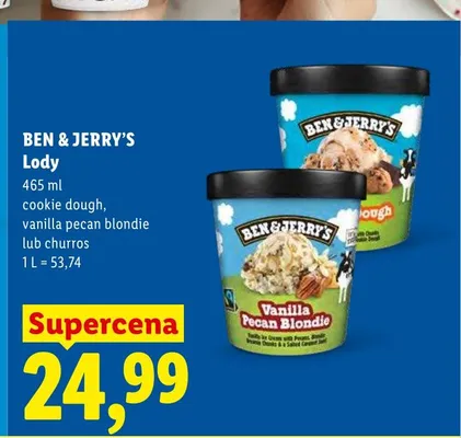 Lody Vanilla Pecan Blondie Ben & Jerry's promocja w Lidl