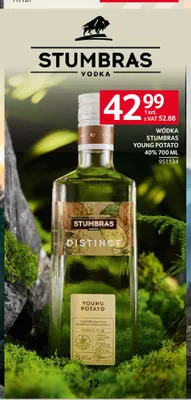 Wódka Stumbras Young Potato 40% promocja w Selgros