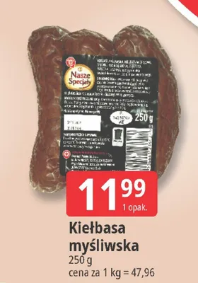 Kiełbasa myśliwska promocja w Leclerc
