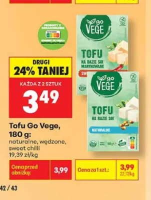 Tofu wędzone Go Vege promocja w Biedronka