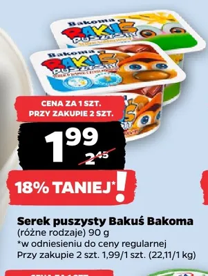 Serek puszysty Bakuś Bakoma promocja w Netto