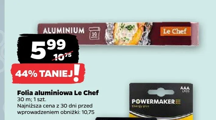 Folia aluminiowa Le Chef 30m promocja w Netto