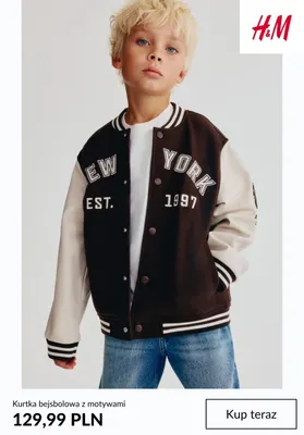 Kurtka bejsbolowa z motywami H & M promocja w H&M