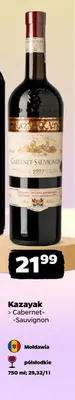 Wino czerwone półsłodkie Kazayak Cabernet-Sauvignon mołdawskie promocja w Netto