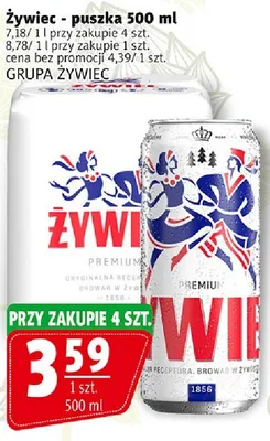 Piwo Żywiec - puszka promocja w Prim Market
