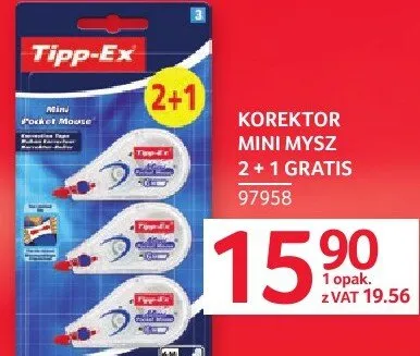 Korektor Mini Mysz Tipp-Ex 2+1 gratis promocja w Selgros