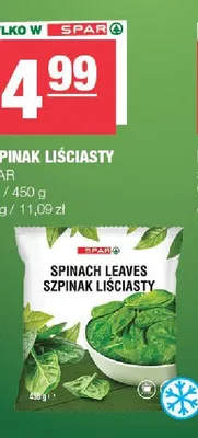 Szpinak liściasty SPAR promocja w SPAR