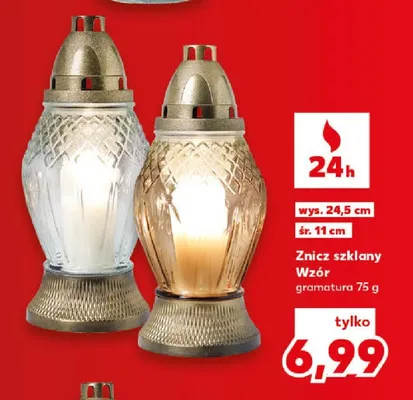 Znicz szklany Wzór promocja w Kaufland