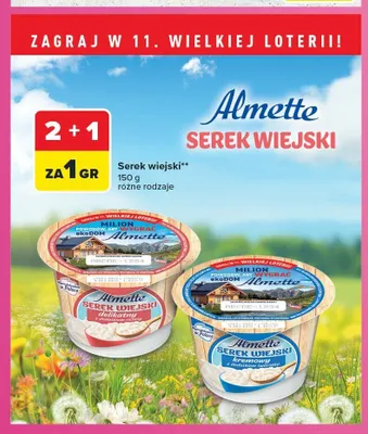 Serek wiejski Almette delikatny z dodatkiem ricotty promocja w Carrefour