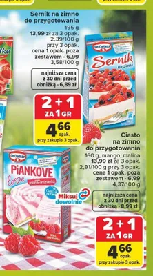 Sernik na zimno do przygotowania Dr. Oetker promocja w Carrefour