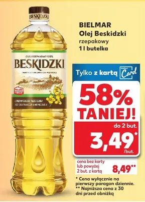 Olej Beskidzki rzepakowy 1l promocja w Kaufland
