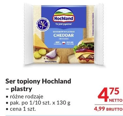 Ser topiony Hochland - plastry różne rodzaje promocja w Makro