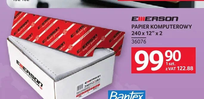Papier komputerowy Emerson 240x12"x2 promocja w Selgros